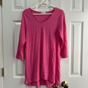 Habitat pink linen tunic with 3/4 sleeves